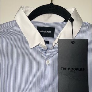 White and blue Men slim fit shirt